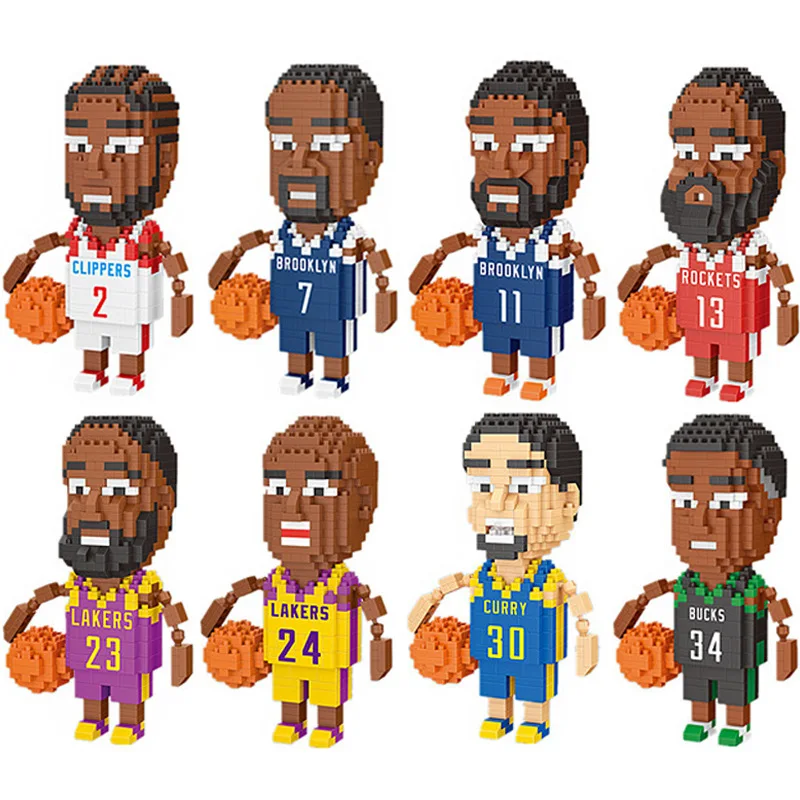 

Basketball Player Model Building Blocks Curry James Durant Educational Diamond Micro Bricks Christmas Toys For Children Gifts