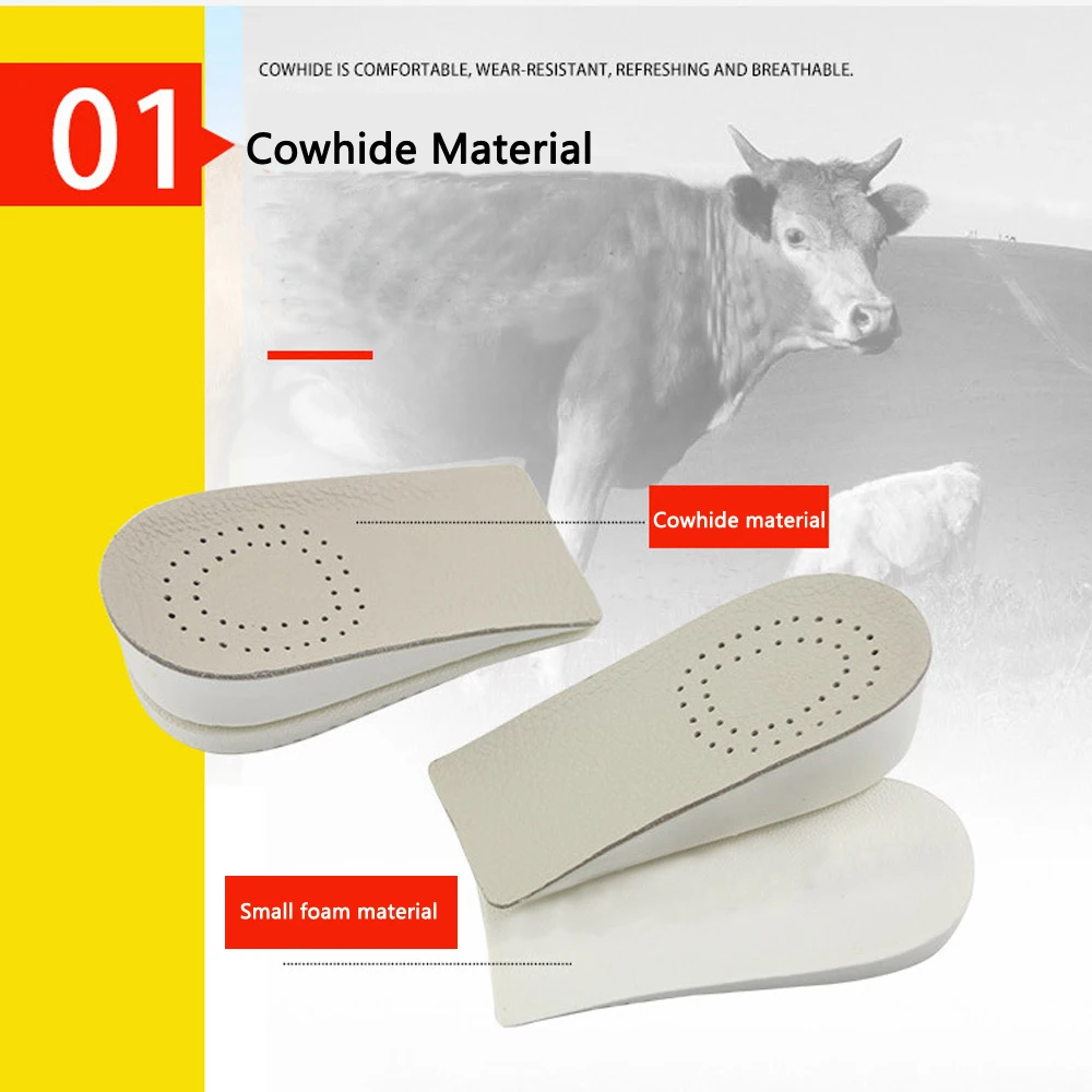 Invisible Height Increase Insoles for Men Women Shoes Heel Inserts Lifting Heightening Half Insoles for Feet Taller Shoe Pads