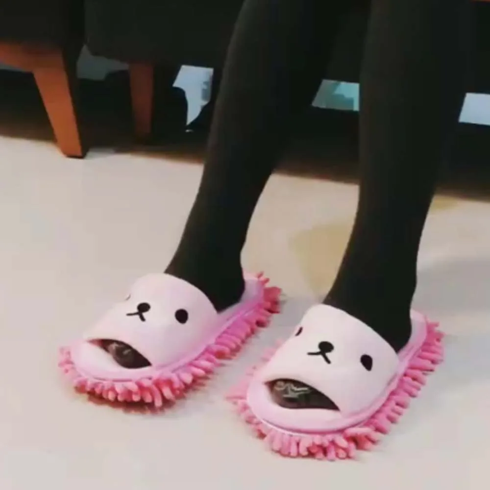 Тапочки плюшевые тапочки для ленивой мытья полов противоскользящая съемная