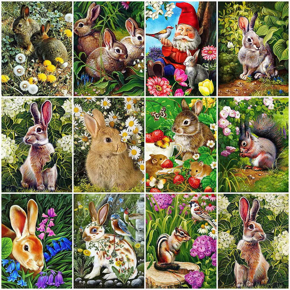 

MomoArt Алмазная мозаика кролик Пасха Алмазная вышивка животные полная площадь картина стразами 5d алмаз живопись мультфильм ​рукоделие хобби...