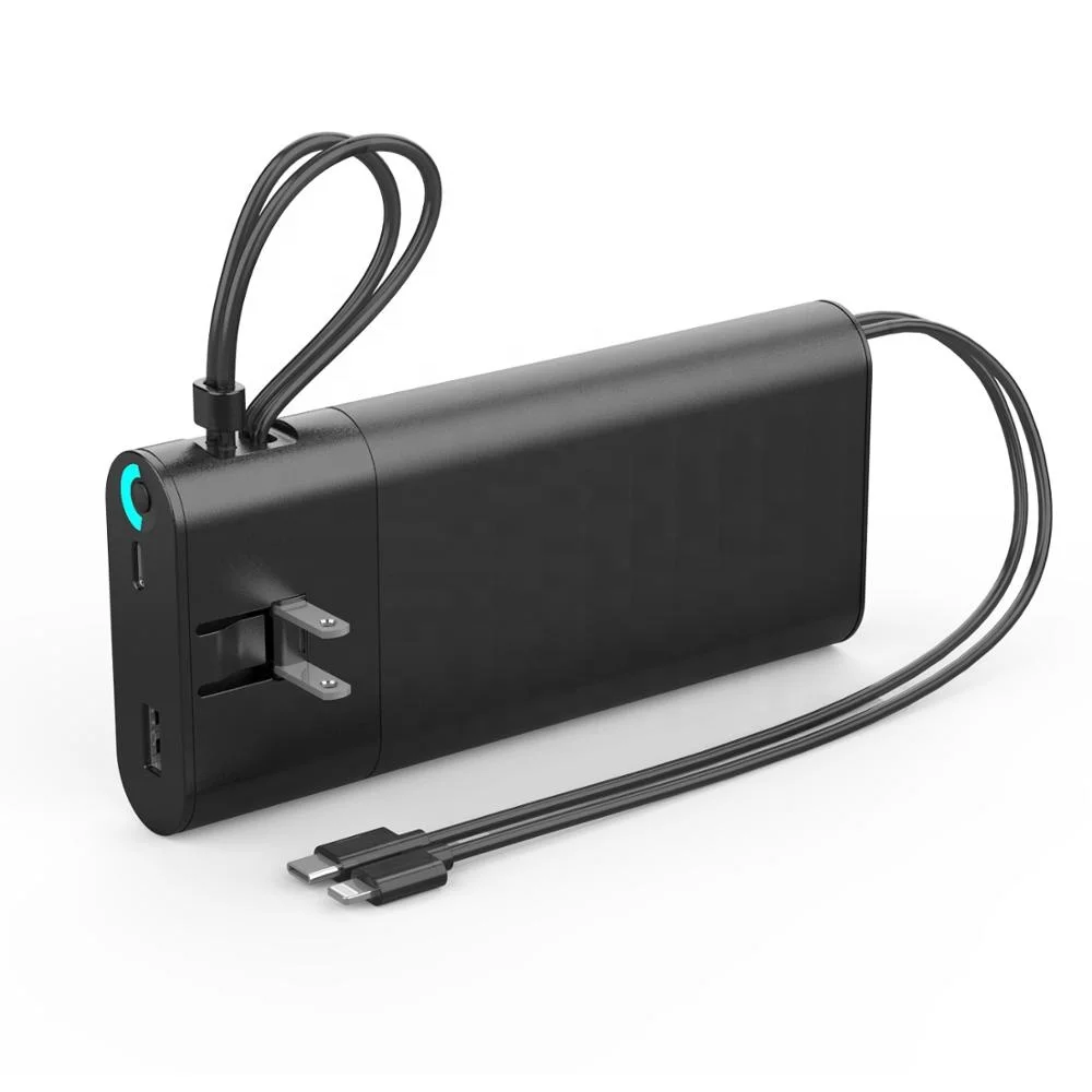 

UUTEK PB165 2023 новый продукт внешний аккумулятор 20000 мАч Быстрая зарядка с PD 18 Вт Встроенный 2 зарядных кабеля
