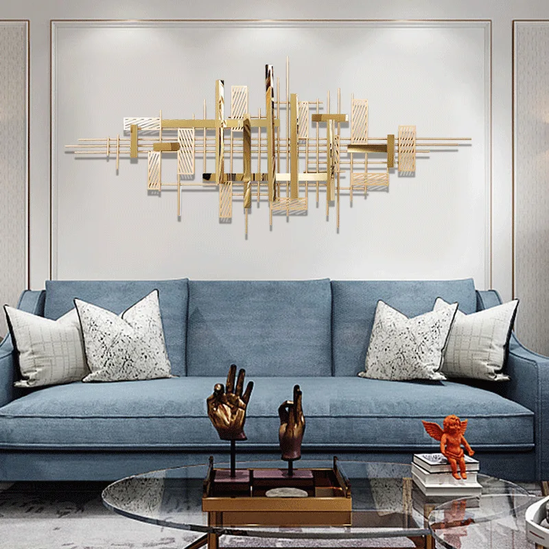 

New Chinese Golden Age Wall Hanging Wrought Iron Metal Wall Mural Living Room Bedroom Decoration Light Luxury Wall Hangings