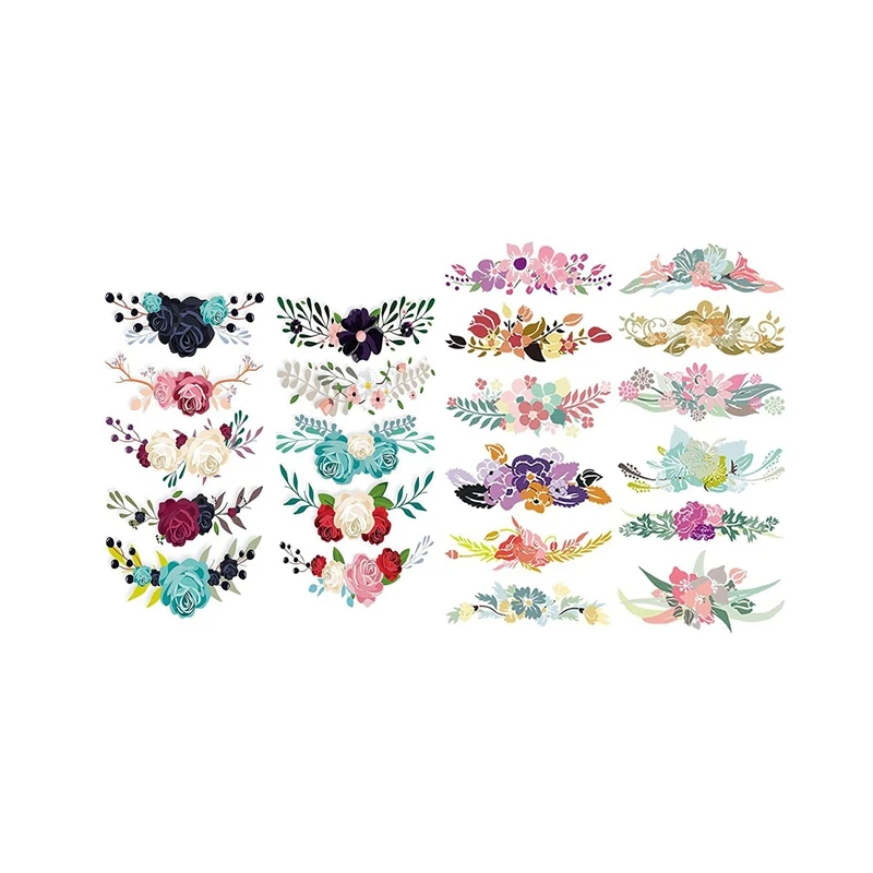 

LICG 22 PCS Flower Heat Transfer Stickers Iron On Patches For Kids Childs Womens T-Shirt Jeans Clothing DIY Decorations