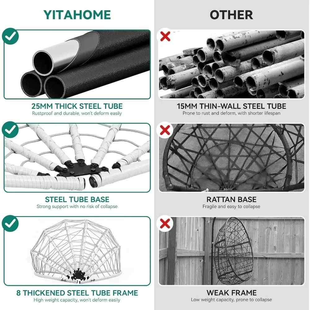 Подвесное кресло для яиц с подставкой плетеный гамак дома и улицы подушками 330