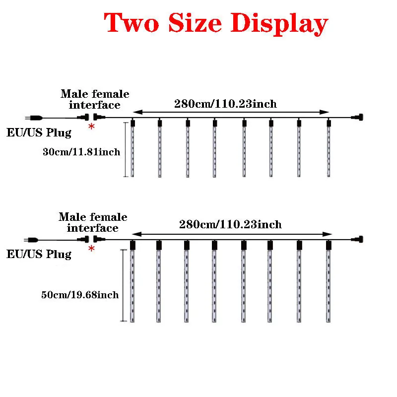 Фонари с метеоритным дождем падающие Волшебные гирлянды в виде капли дождя для