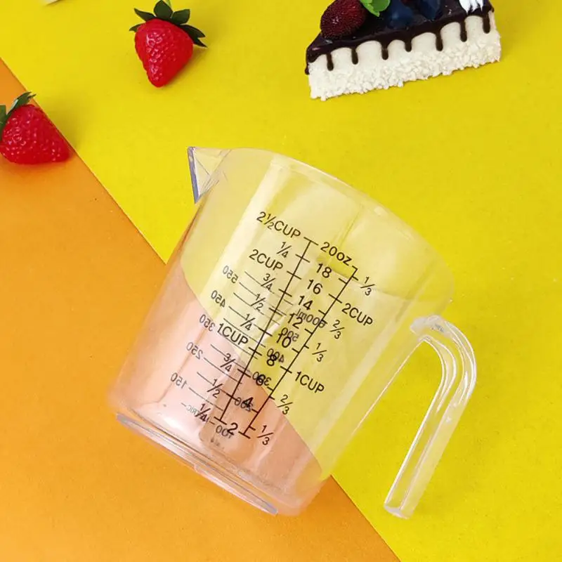 

300/600/1000ml Plastic Transparent Measuring Cup Jug Pour Spout Surface Kitchen Supplies Accessories For Baking Tools