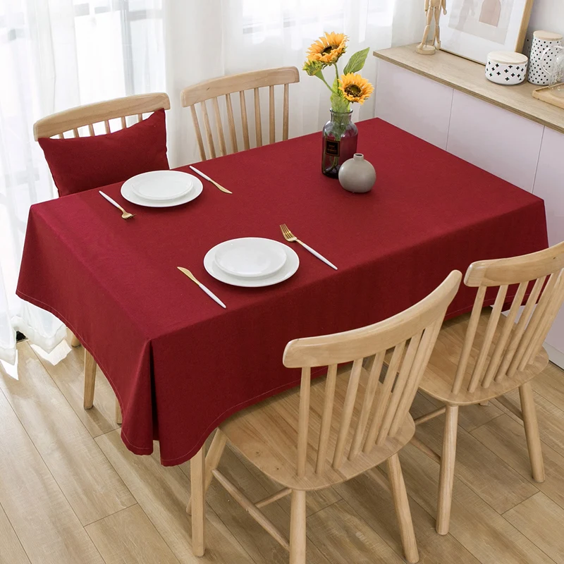 

Cotton and linen rectangular dining table cloth for Chinese New Year'sweddings, red cloth tablecloth, tea table, and cloth art