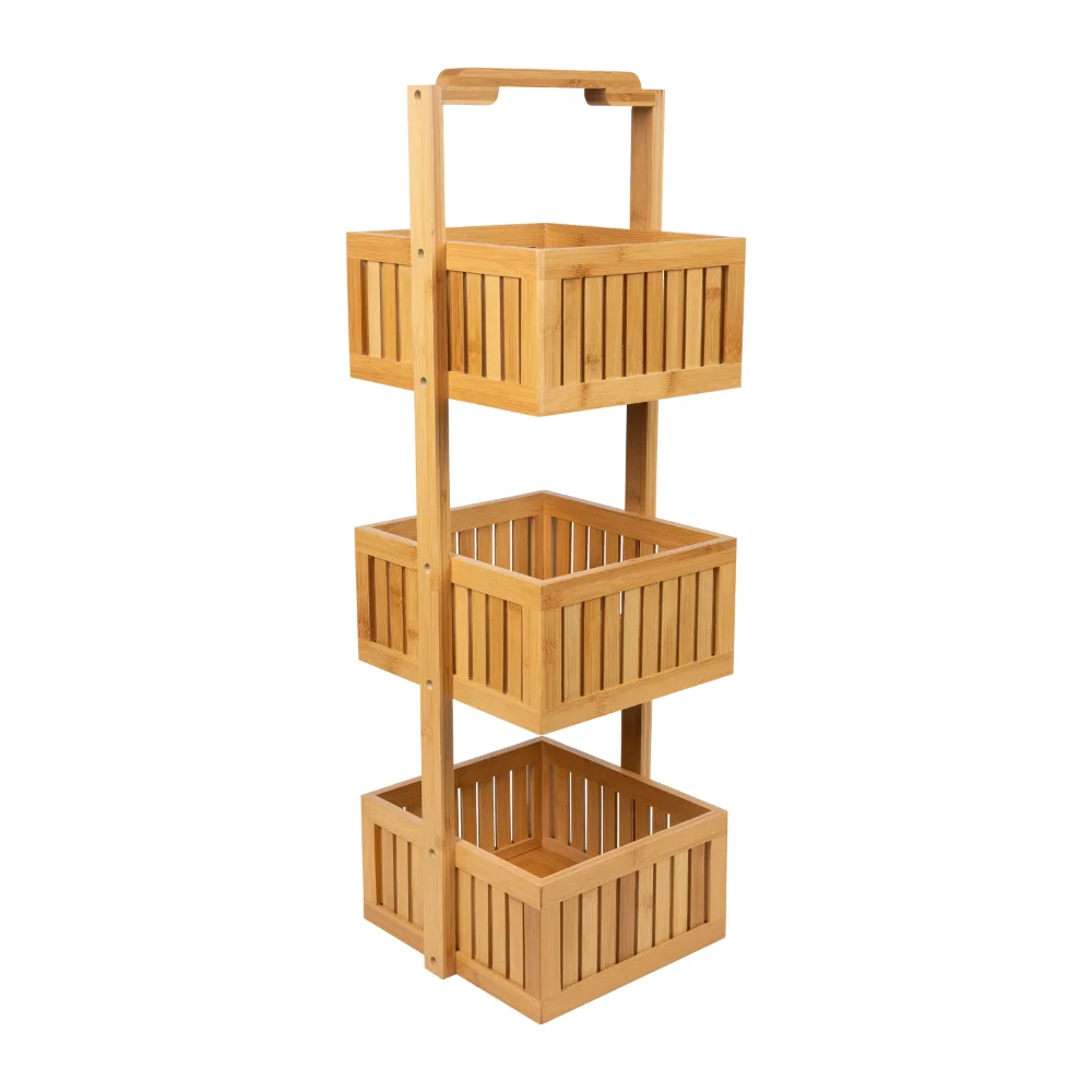 

Bathroom Organizer Bamboo Deluxe 3 Tier Bathroom Caddy