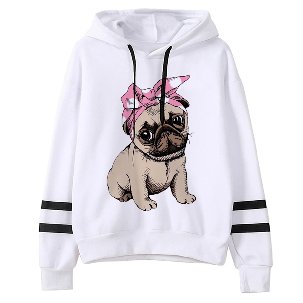 

Толстовки с капюшоном для мопса, Женская флисовая одежда в стиле Харадзюку, свитер, Женский Зимний пуловер
