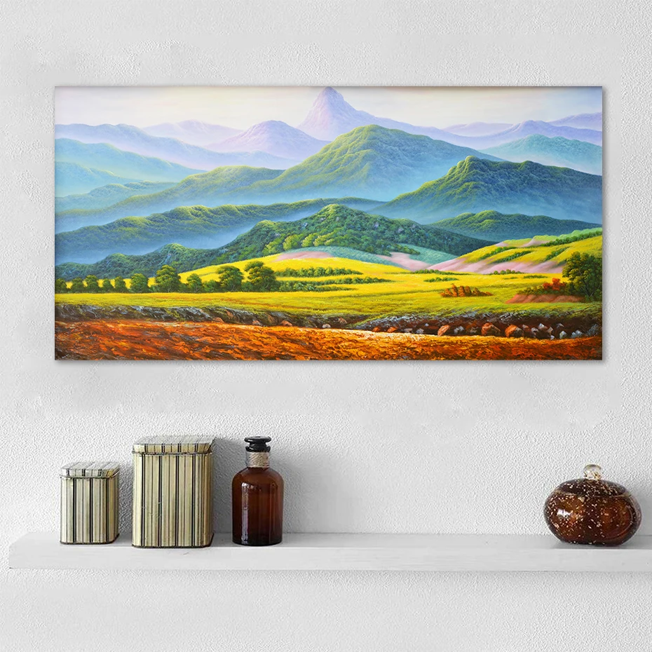 Классический пейзаж картина маслом гигантские горы на холсте художественный