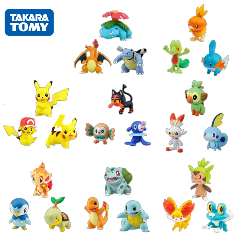 

TOMY Pokemon Miniature Toy for Children The First Partner Set of Yusan Family Japanese Animation Peripheral Pickachu Model