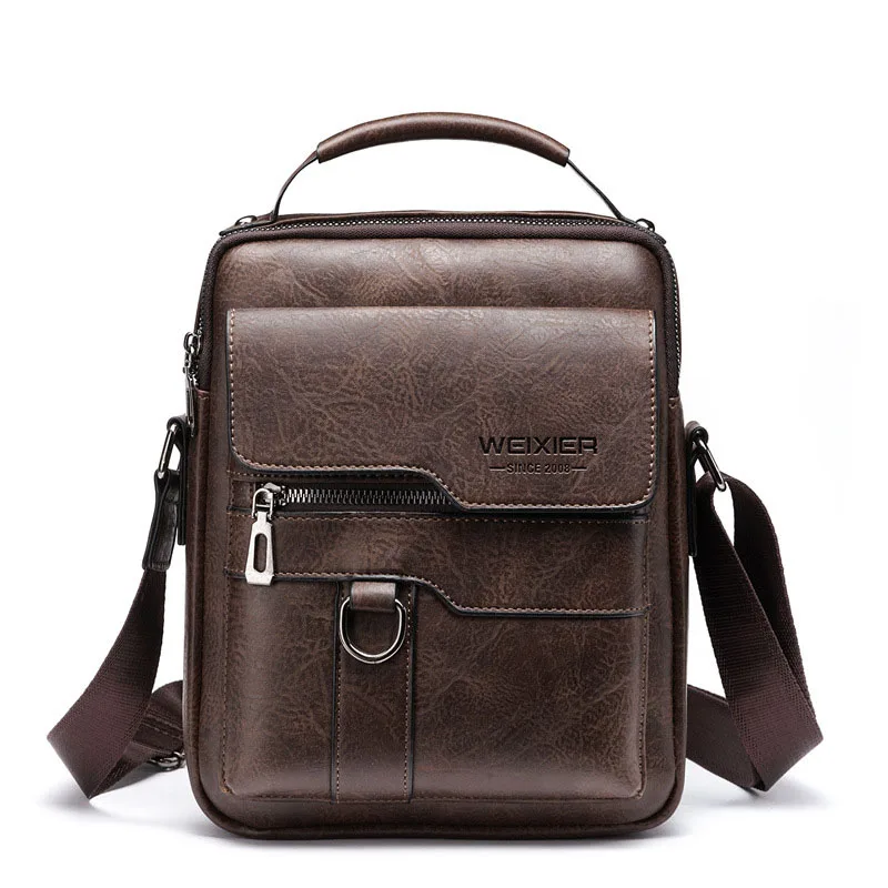 Crossbody Men's single shoulder Bag Vintage leather men travel business casual leather messenger bag