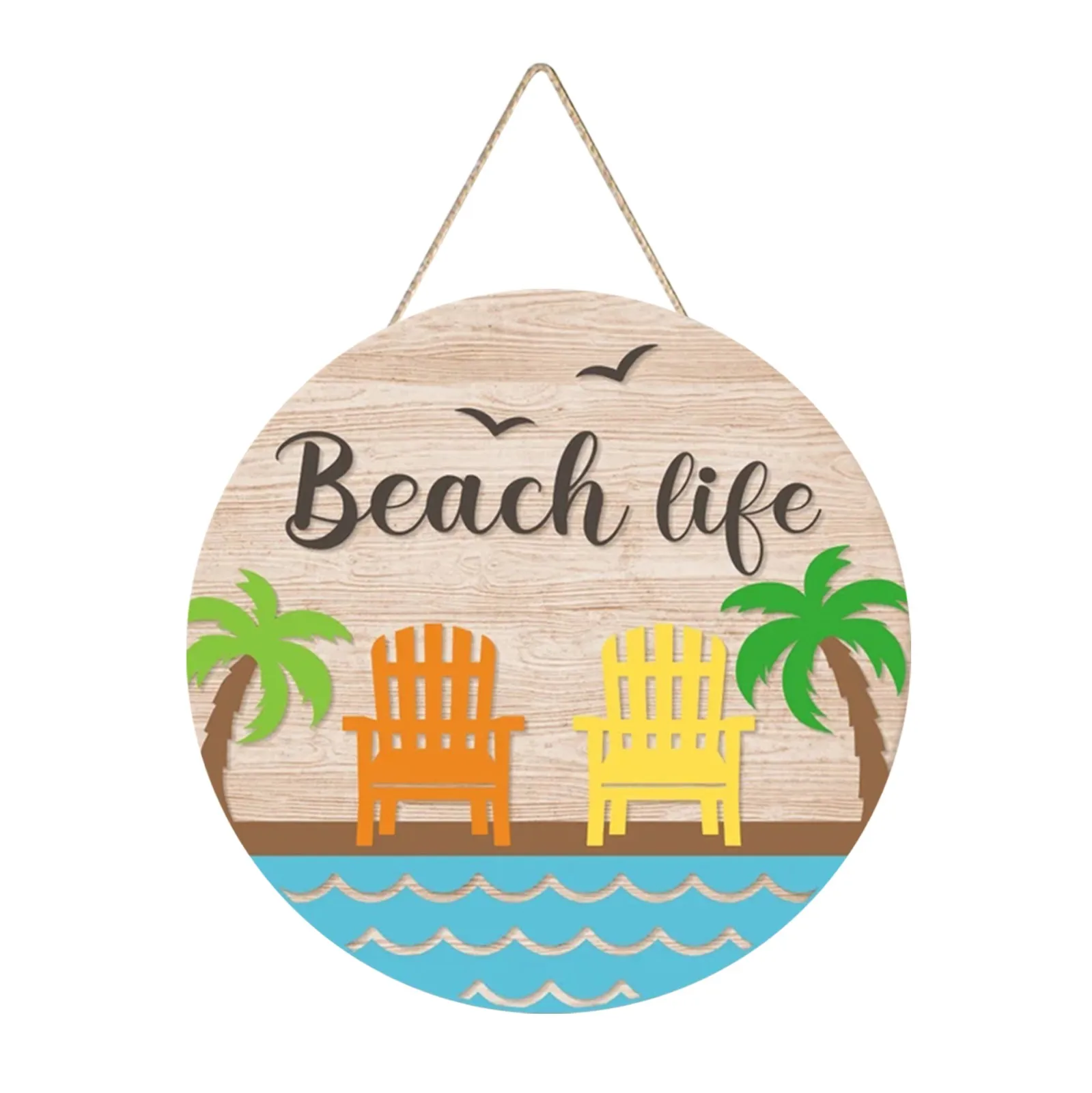 

Летний дверной знак, деревянная круглая дверная вешалка, подвеска, приветственный фермерский круглый подвесной знак