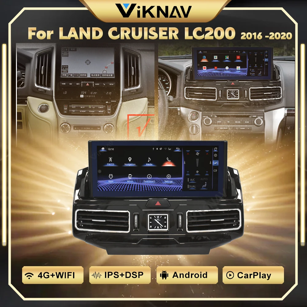 Антибликовое автомобильное радио Android 10 для TOYOTA LAND CRUISER LC200 2016-2020 автомобильный