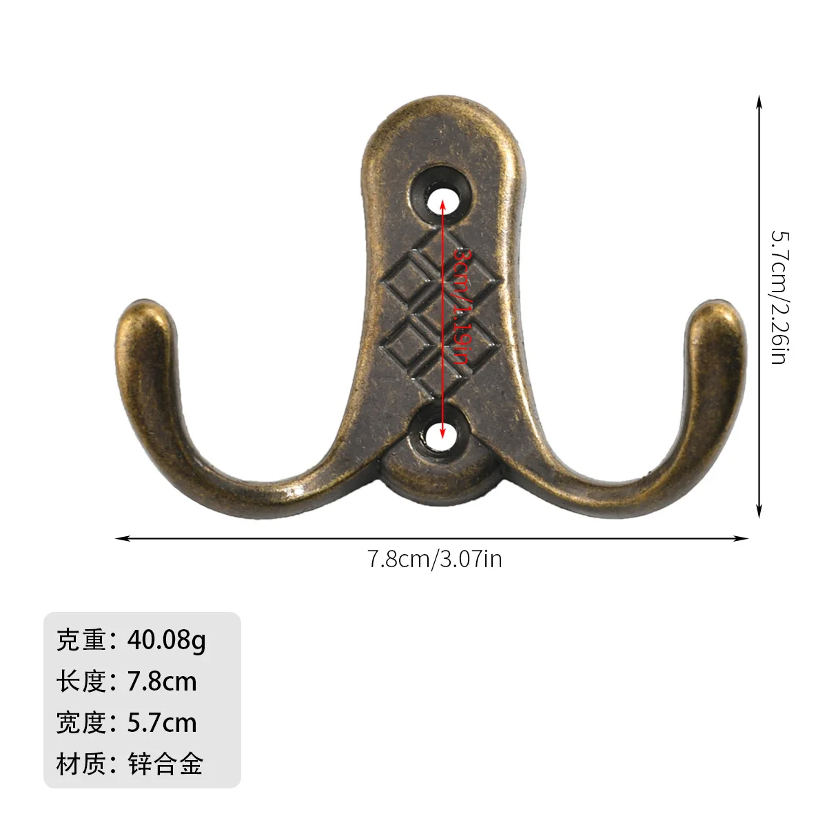 

Крючок из цинкового сплава с узором в виде листьев