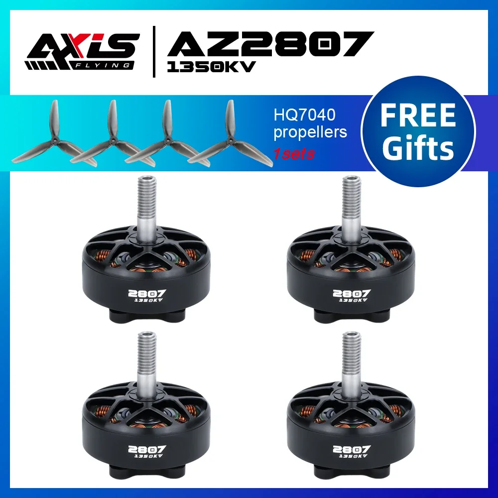 AxisFlying AZ2807 Motor 6S 1350KV Бесщеточный двигатель для FPV Freestyle 7-дюймовые дроны LR7 дальнего