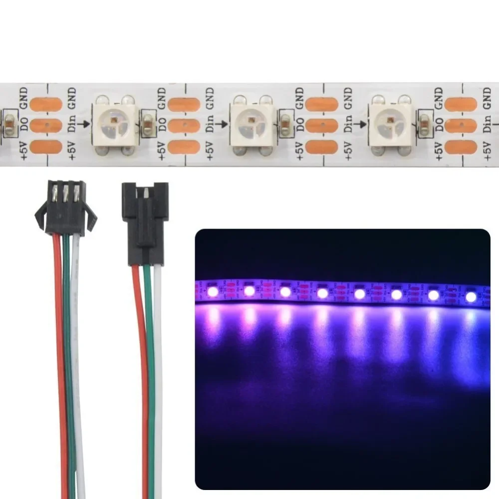 WS2812B 5050 Светодиодная лента RGB 5 м 150 300 светодиодов 144 30 60 светодиодов/м с