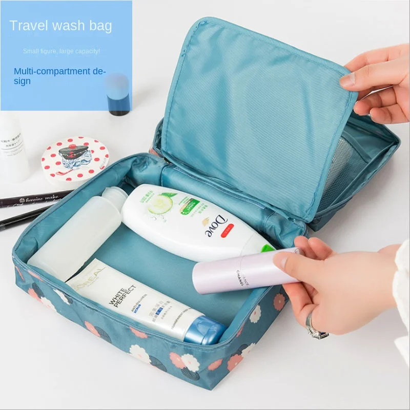 

Korean-Style Portable Large Capacity Wash Bag Travel Desktop Square Buggy Bag Multi-Functional Thickened Waterproof Cosmetic Bag