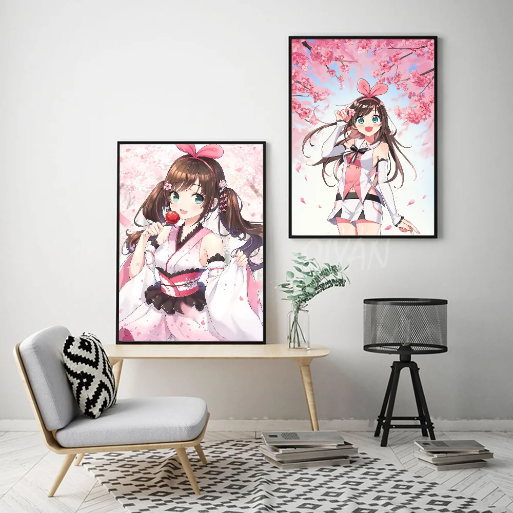 First Virtual Anchor Kizuna AI Poster Stickers Art Wall Murals Decor Game Room Gifts HD Painting