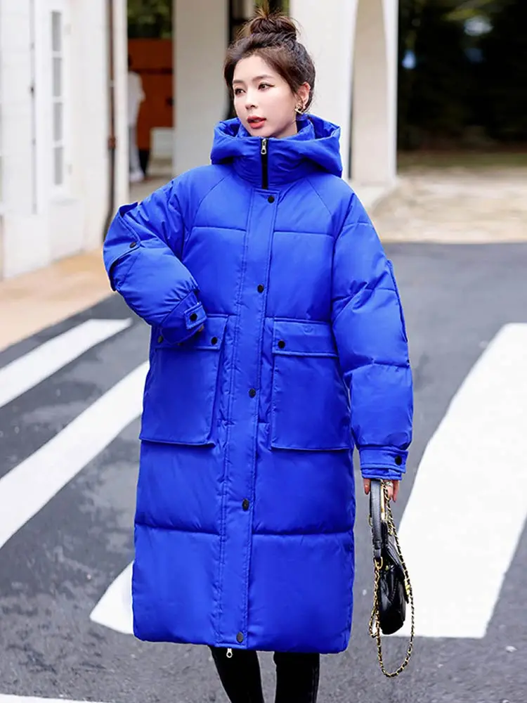 Vielleicht Long Jacket Woman Parkas Fall Winter 2022 Thicken Warm Hooded Coat Oversized Korean Fashion Loose Puffer Outerwear