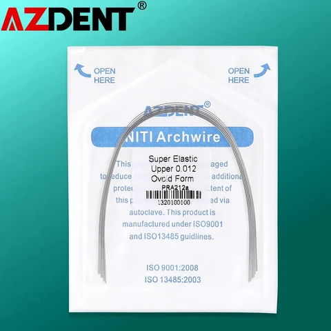 1 упаковка, супер эластичный никти-титановый свод Azdent, Круглый стоматологический ортодонтический архпровод, 3 формы, квадратный, овальный, натуральный