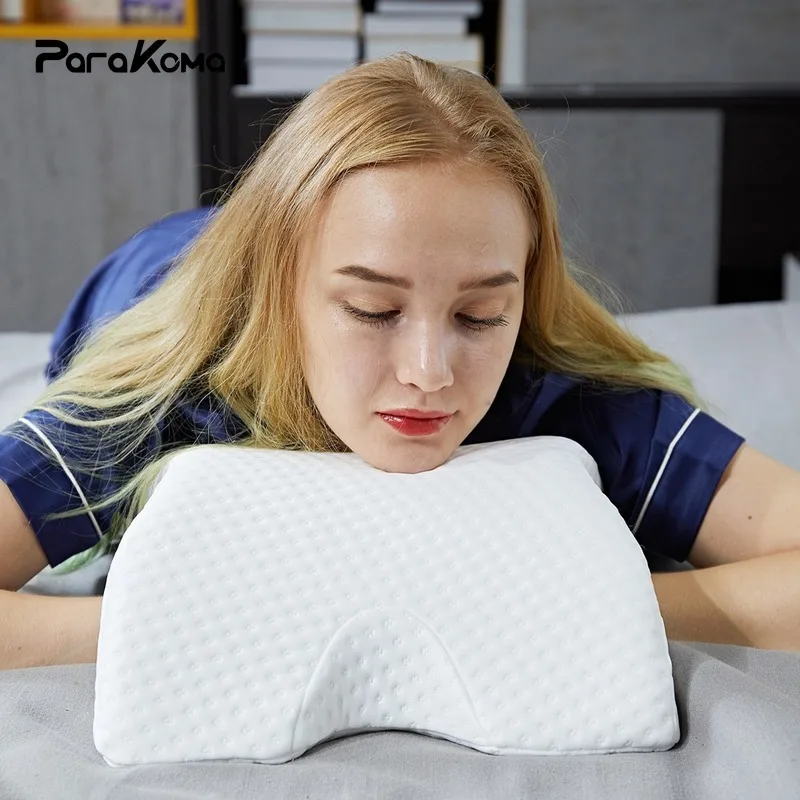 

Memory Foam Arched Nap Pillow Bedding Sleeping Headrest Neck Support Cushions Rest Lunch Break Pillow Cervical Health Pillows