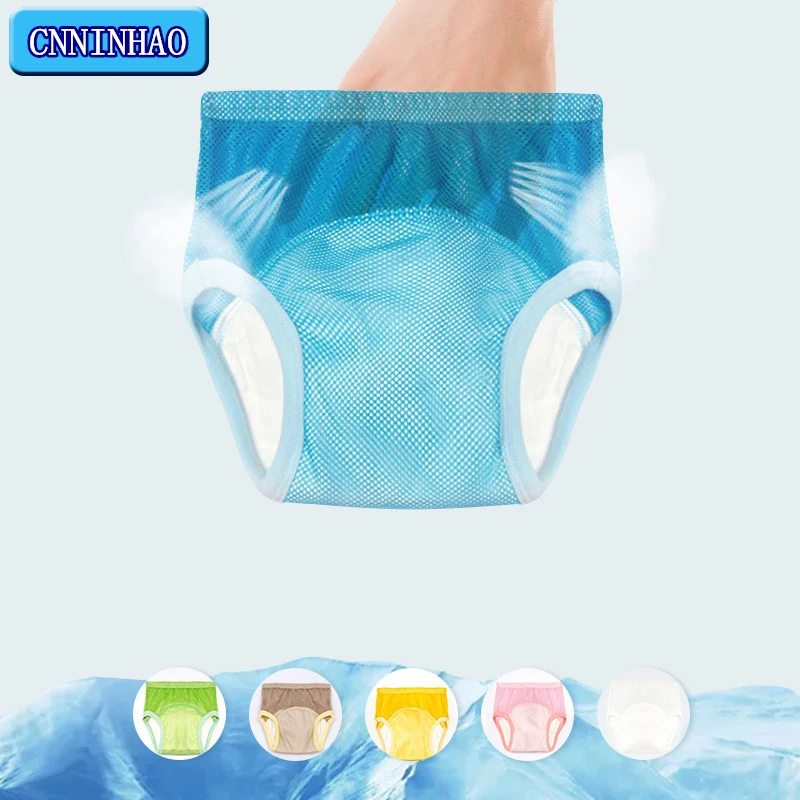 Детское нижнее белье, Однотонные эластичные трусы-брифы для девочек, мягкие хлопковые многоразовые тренировочные штаны