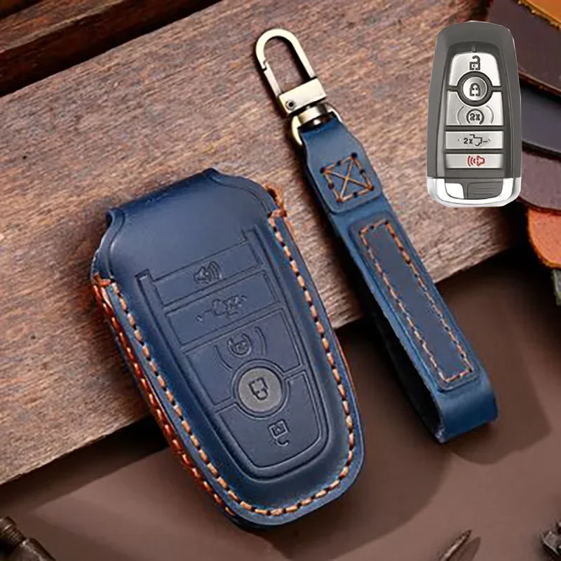 

Кожаный чехол для ключей автомобиля Ford Bronco 2021-2023, чехол для F150 Sasquatch Ford Edge St Escape Expedition Maverick Mustang, оригинальный