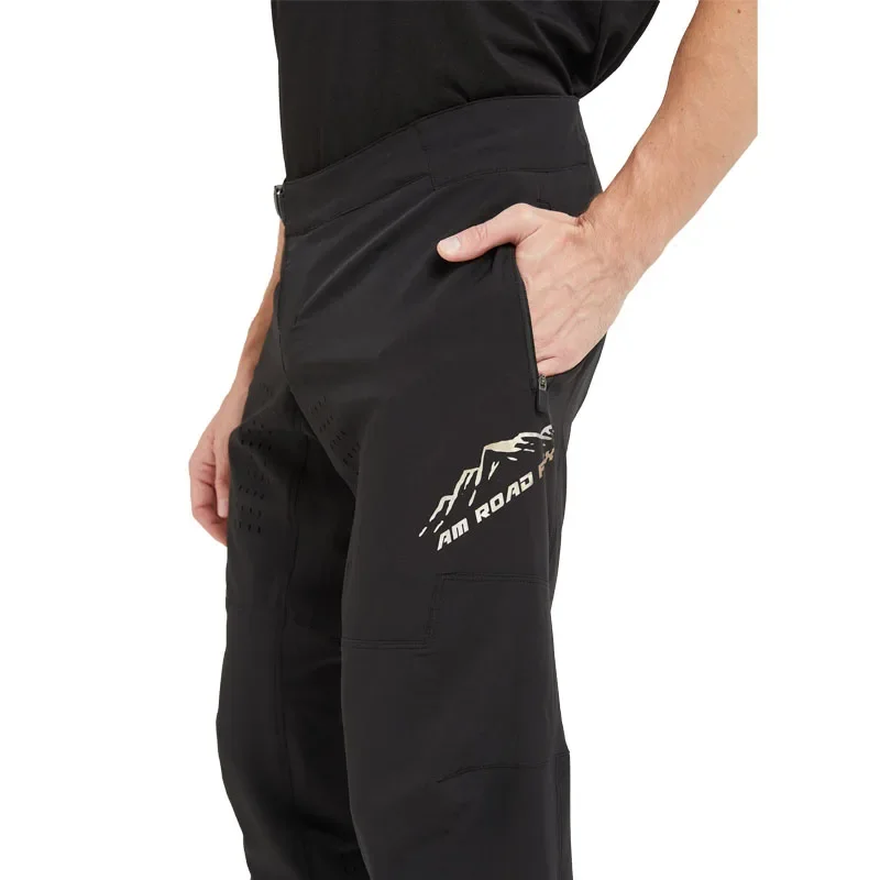Мужские брюки для велоспорта AM ROAD FOX черные велосипедные штаны мужчин мотокросса