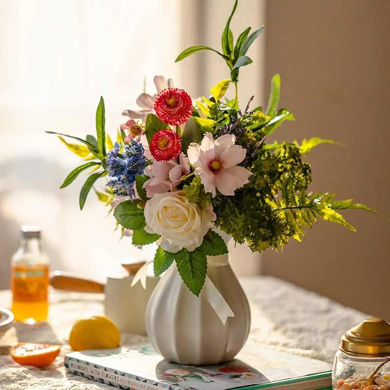 

Искусственный Букет роз, набор цветов, букет высокого качества для дома, гостиной, свадебного стола, искусственный цветок