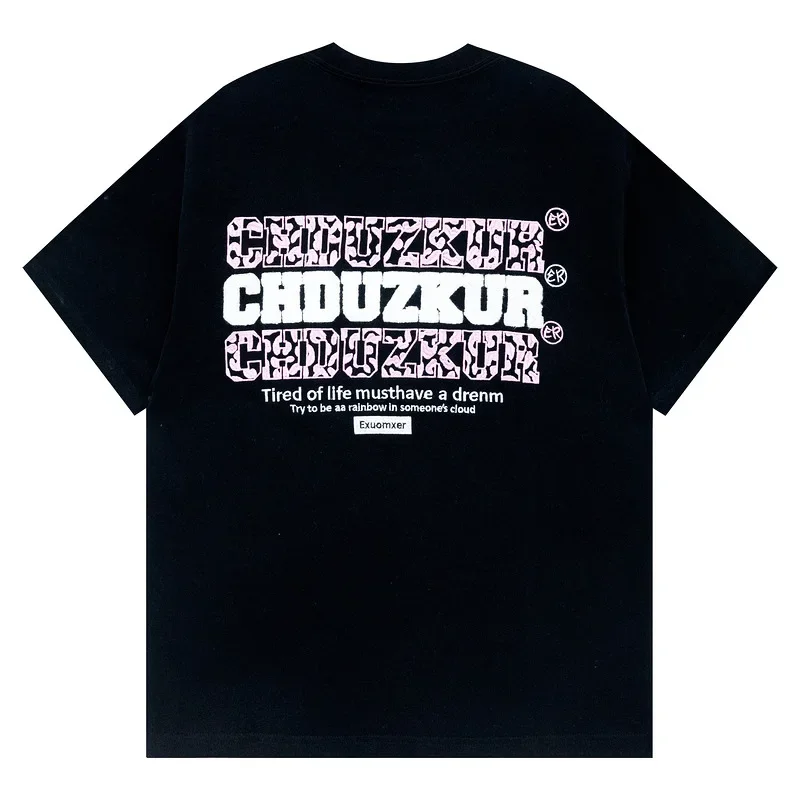 Yprstrendy Мужская футболка большого размера в американском стиле с коротким рукавом