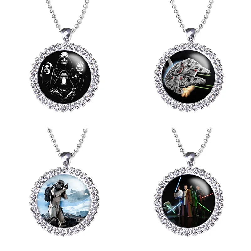 Disney Star Wars 25mm Glass Dome Pendant Necklace Cabochon Jewelry Gifts P1010