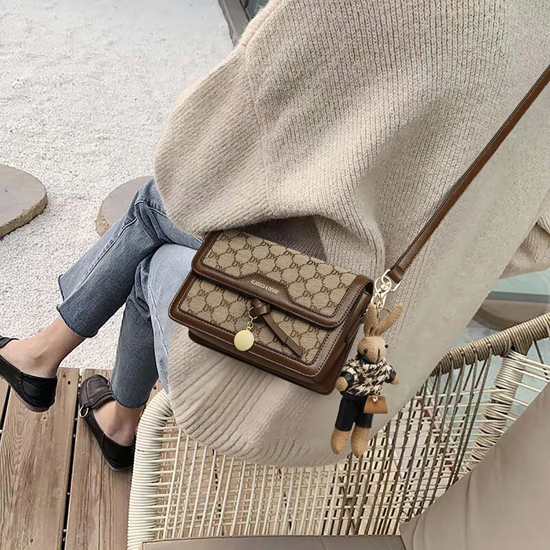 

Women's Bag Luxury Brands Trend Fashion Designer Shoulder Messenger Bag High Quality Women's Genuine Leather Vintage Square Bag