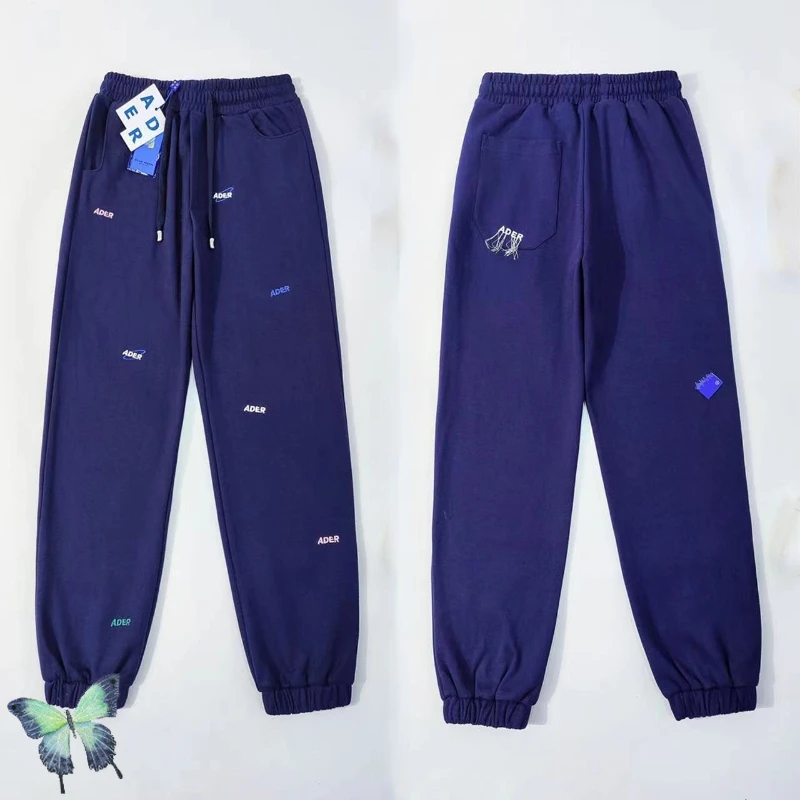 

Blue Black Khaki ADER ERROR Small Logo Causal Sweatpants