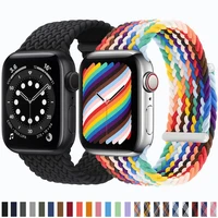 nylon braided solo loop for apple watch 7 41mm 45mm 6 5 4 se 44mm 40mm adjustable elastic strap for iwatch 3 42mm 38mm bracelet