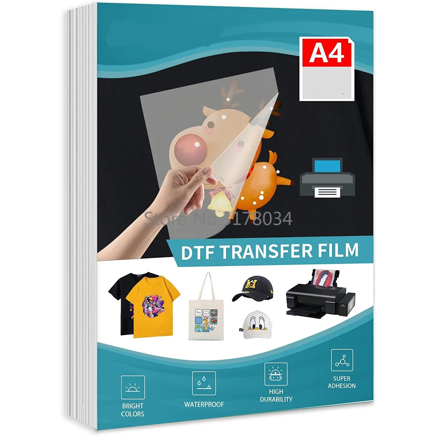 

Двухсторонняя глянцевая термопереносная пленка DTF A4