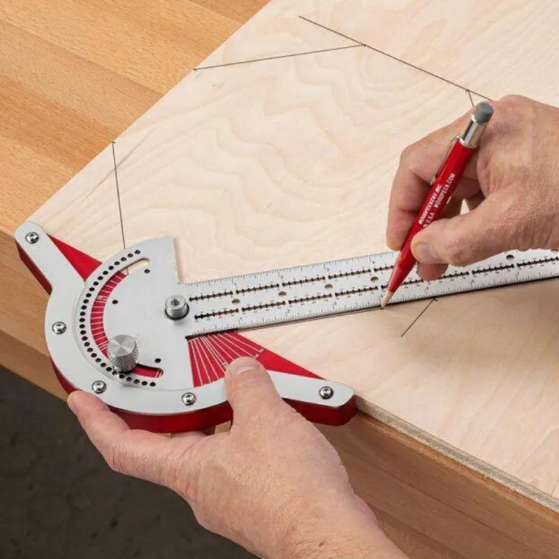 

T50 Edge Tool Angle Protractor Measure Ruler Steel Woodworkers Carpentry Efficient Woodworking Rule Angle Protractor Stainless