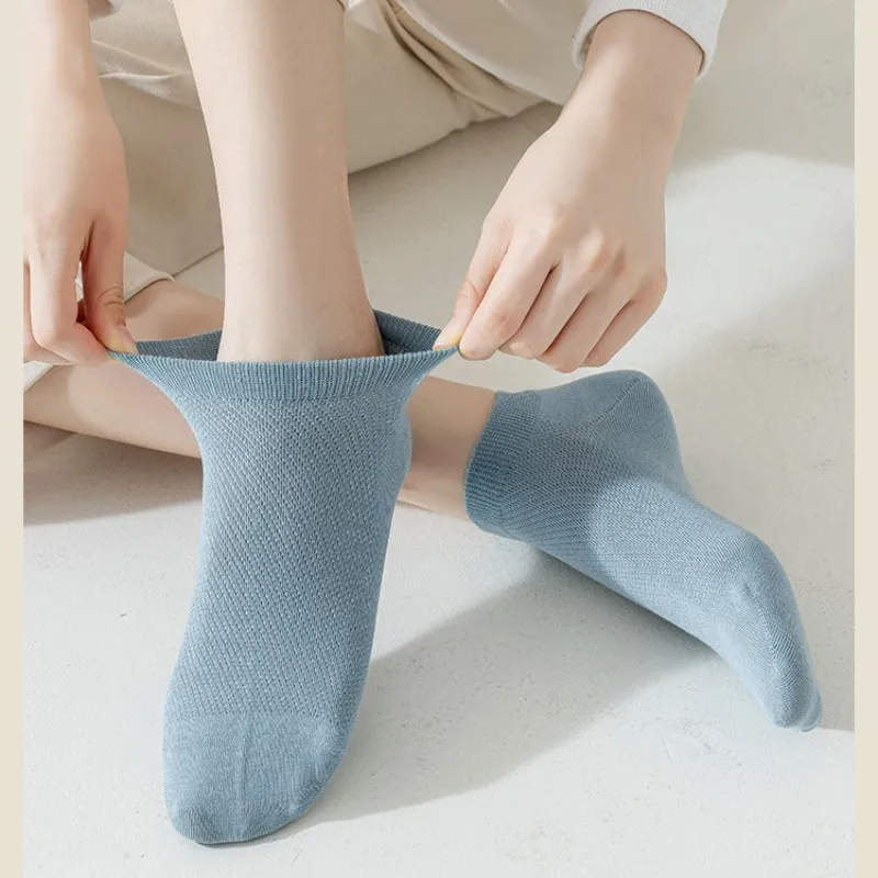 Pinkies Mujer Calcetines Pinkies Woman Socks Short Socks for Women Women's Cotton Socks Boat Socks Summer Short Tube Mesh Candy