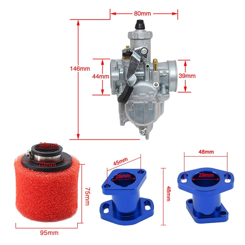 ZSDTRP Mikuni VM22 карбюратор для 125cc 140cc Lifan YX Zongshen XR50 CRF70 KLX Atomic DHZ SSR воздушный фильтр