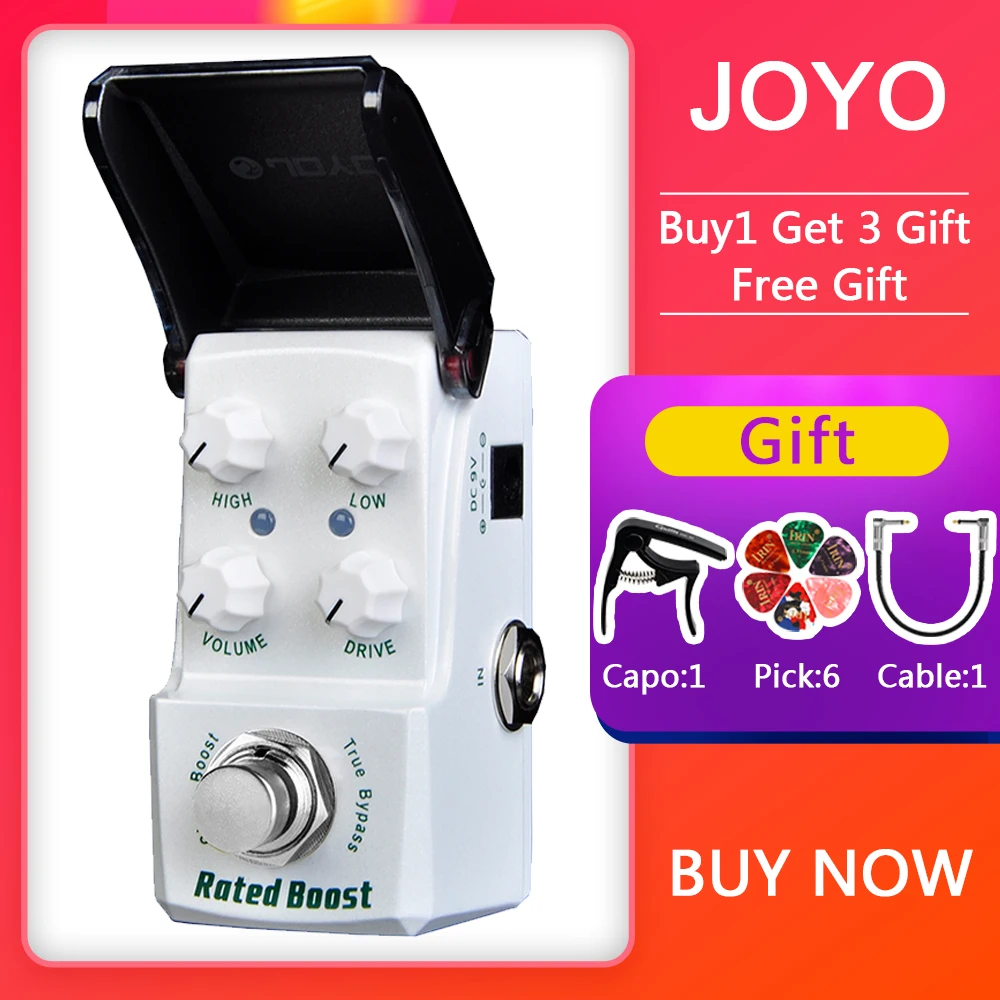 

JOYO JF-301 Rated Boost Guitar Pedal +-12dB Active High Low EQ Adjust Clean Sound Effect Pedal VOLUME DRIVE Adjust True Bypass