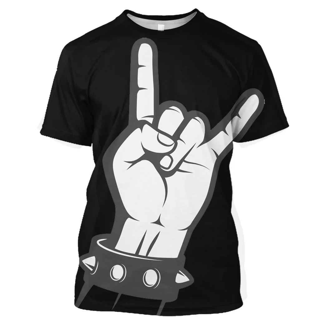 

Jumeast 3D Graphic Tees Oversized Quackity Rock Printed Men T Shirt Rock And Roll Grunge Clothes Hip Hop Anime Gesture FunnyTops