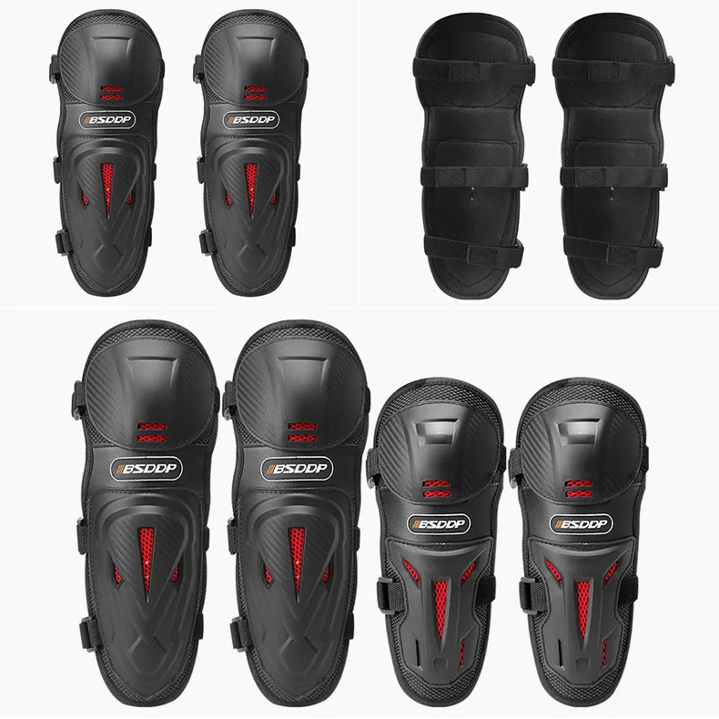 New motorcycle knee pads and elbow pads long four-piece off-road bike riding warm and fall protection enlarge