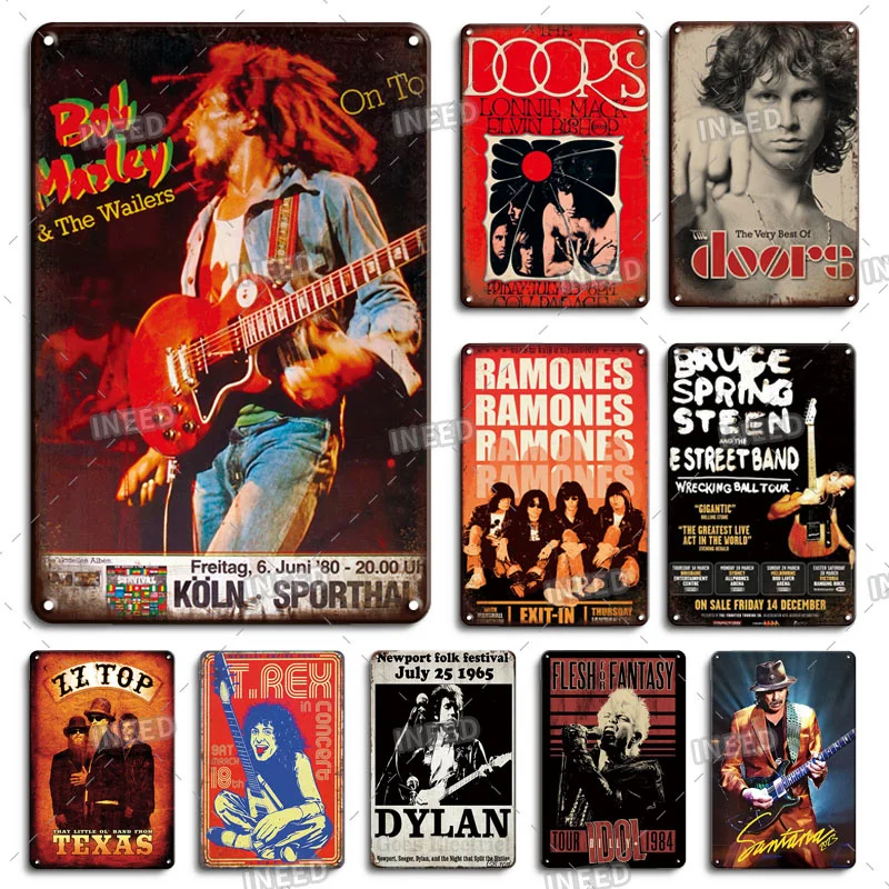 Metal Poster Music Rock Band Doors Tin Sign Plaque Metal Sign  Iron Painting Tin Sign for Music Home Bar Pub Man Cave Wall Decor