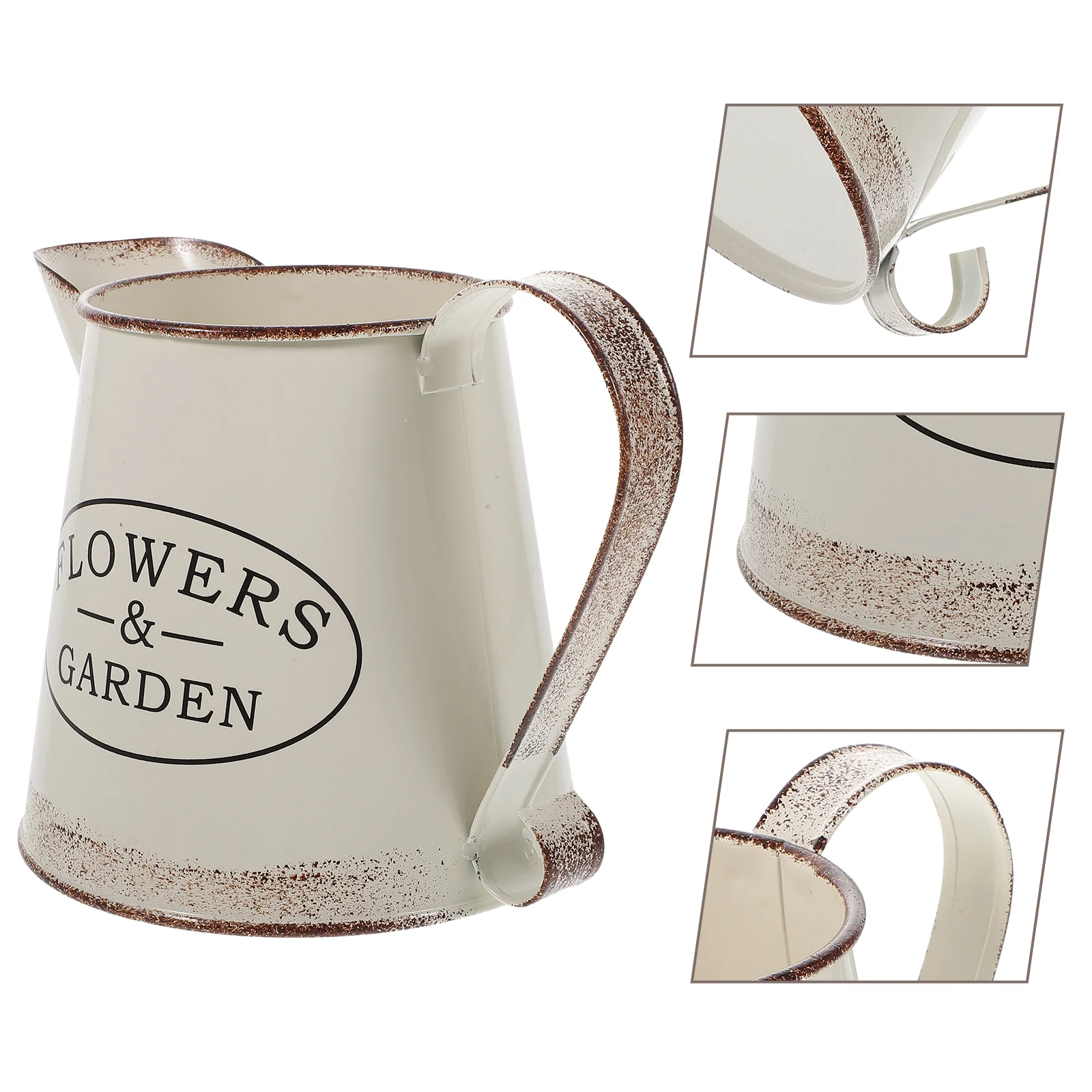 

Rustic Style Pitcher Vase Retro Flower Pot Iron Flower Pot Iron Planter For Home for Party