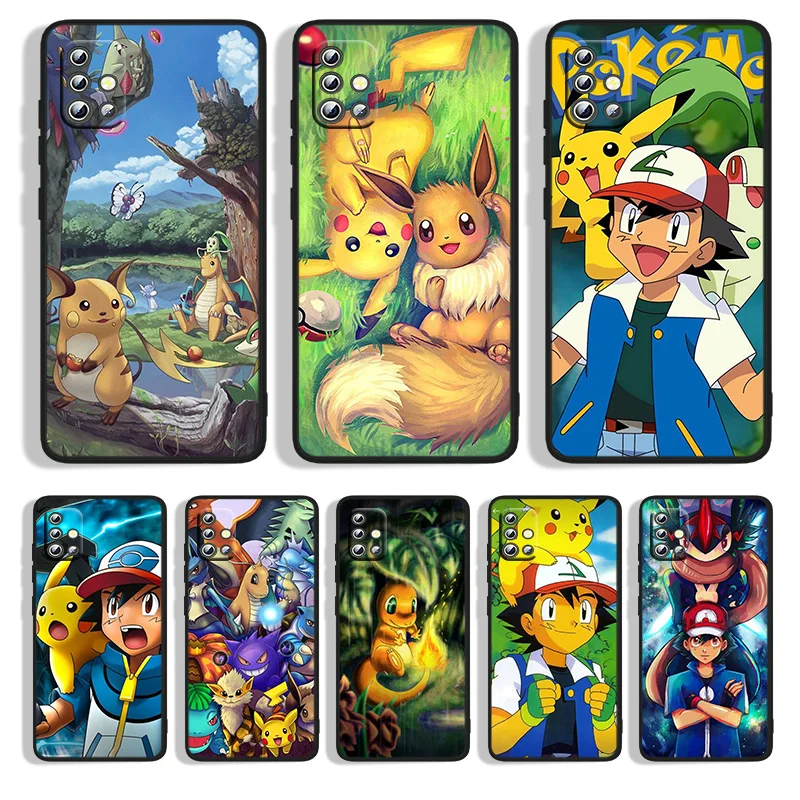 

Pokemon Pikachu Cute Phone Case For Samsung A91 A73 A72 A71 A53 A52S A42 A33 A32 A23 A22 A13 A12 A03S Black Funda Back Cover