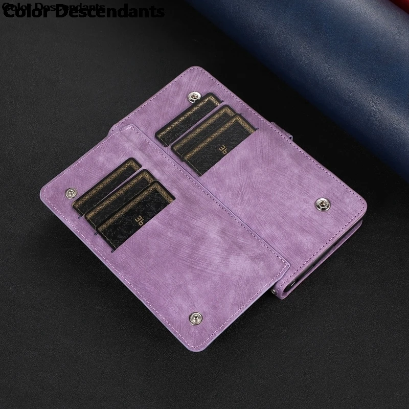 Чехол-кошелек на молнии с отделениями для карт iPhone 15 14 13 12 11 8 7 XR Xs Max чехол телефона