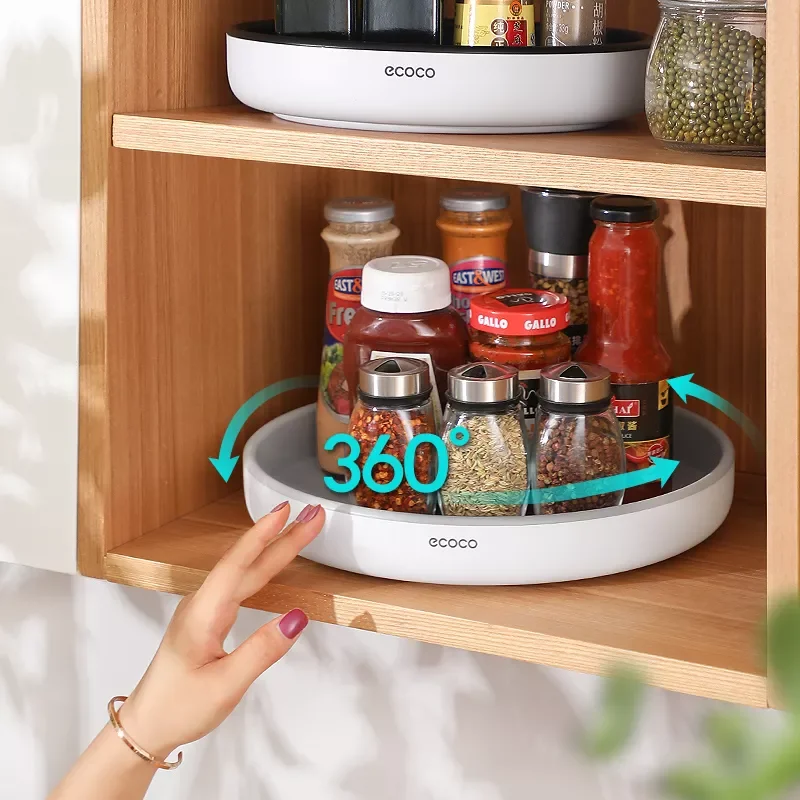 

360° Rotating Storage Rack Multifunctional Seasoning Organizer Shelf Oilproof Non-slip Kitchen supplies Holder For Home