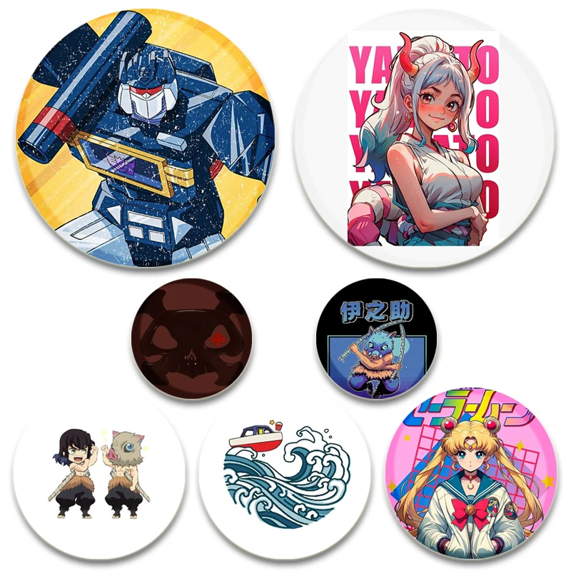 32/44/58 мм аниме элементы HD броши с принтом значок ручной работы мультфильм сериал