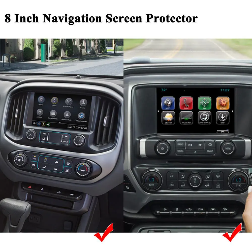 8 Inch Navigation Glass Protective Film for Chevy Silverado 1500 2500HD Chevrolet Colorado 2015-2019 Car interior Accessories