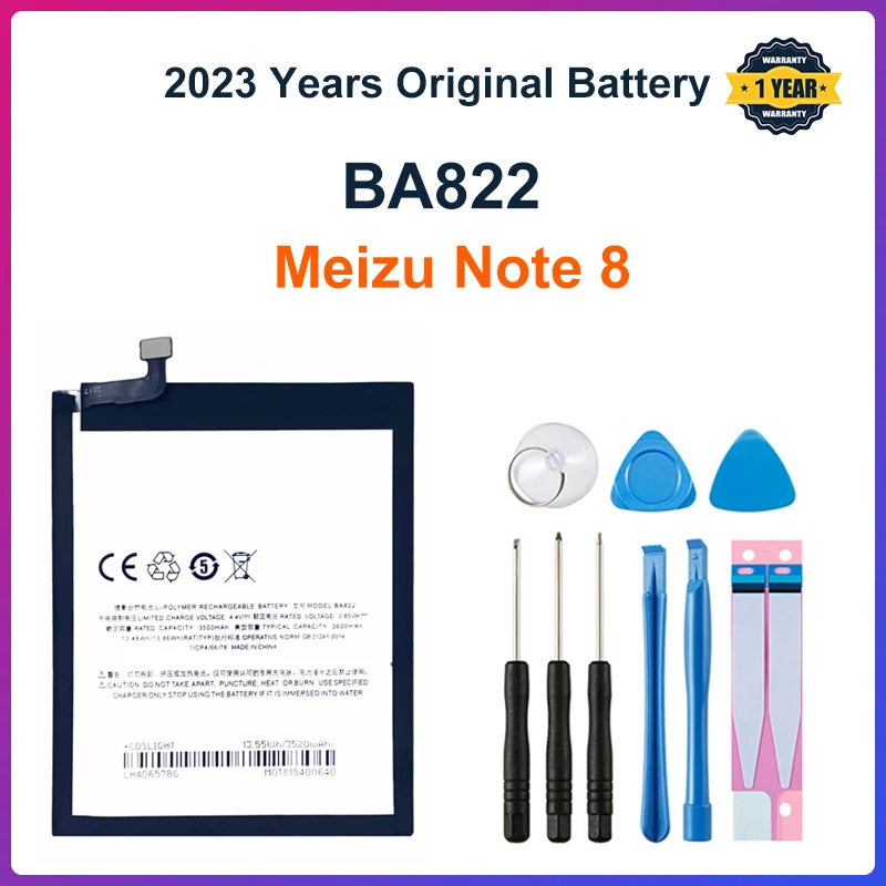 100% Оригинальный аккумулятор Meizu BA822 3600 мАч для смартфона Meizu Note 8 Note8 M822H/M822Q, высококачественный аккумулятор + номер для отслеживания